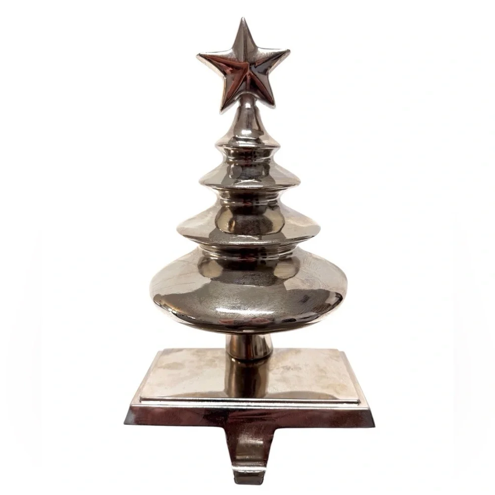 Silver Christmas Tree Stocking Holder